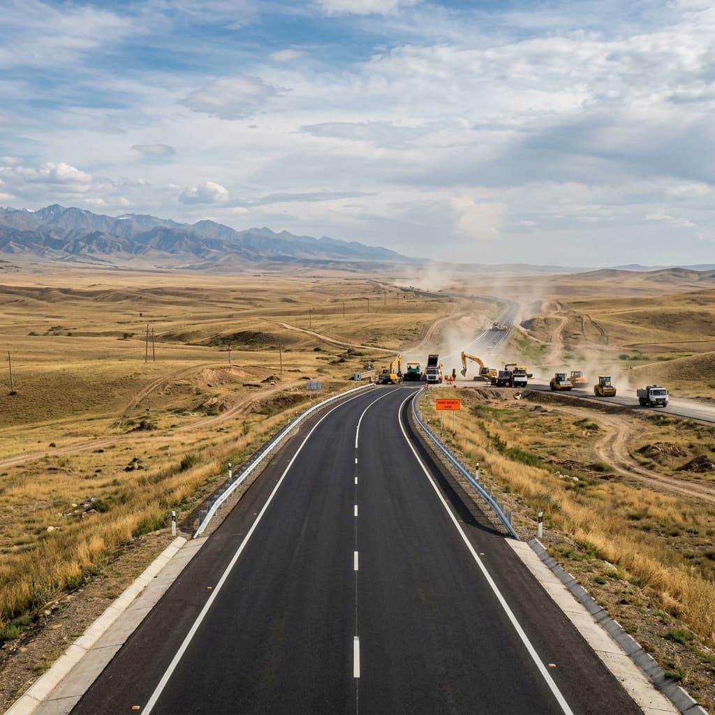 Автодорога M-39 - major infrastructure project in Uzbekistan with SANY equipment